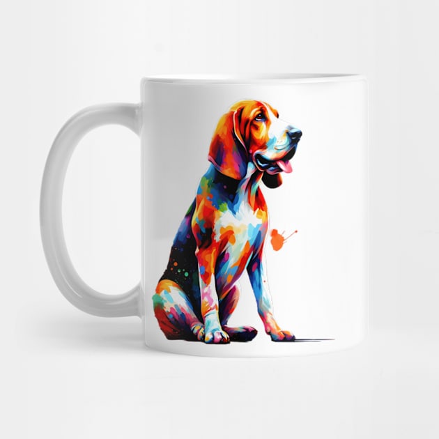 Artistic American English Coonhound in Colorful Splash Style by ArtRUs
